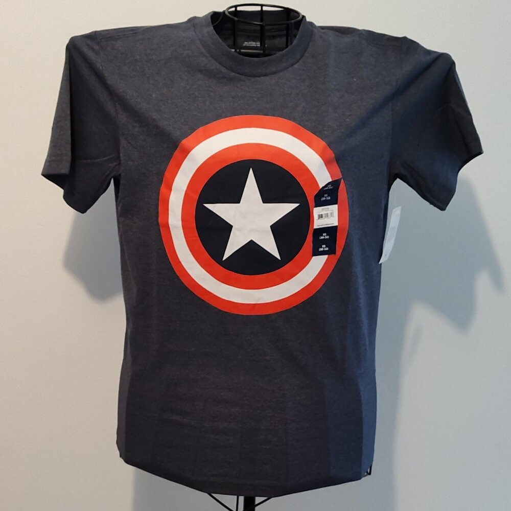Marvel Captain America navy heather t-shirt, new with tags, size XS (30-32)